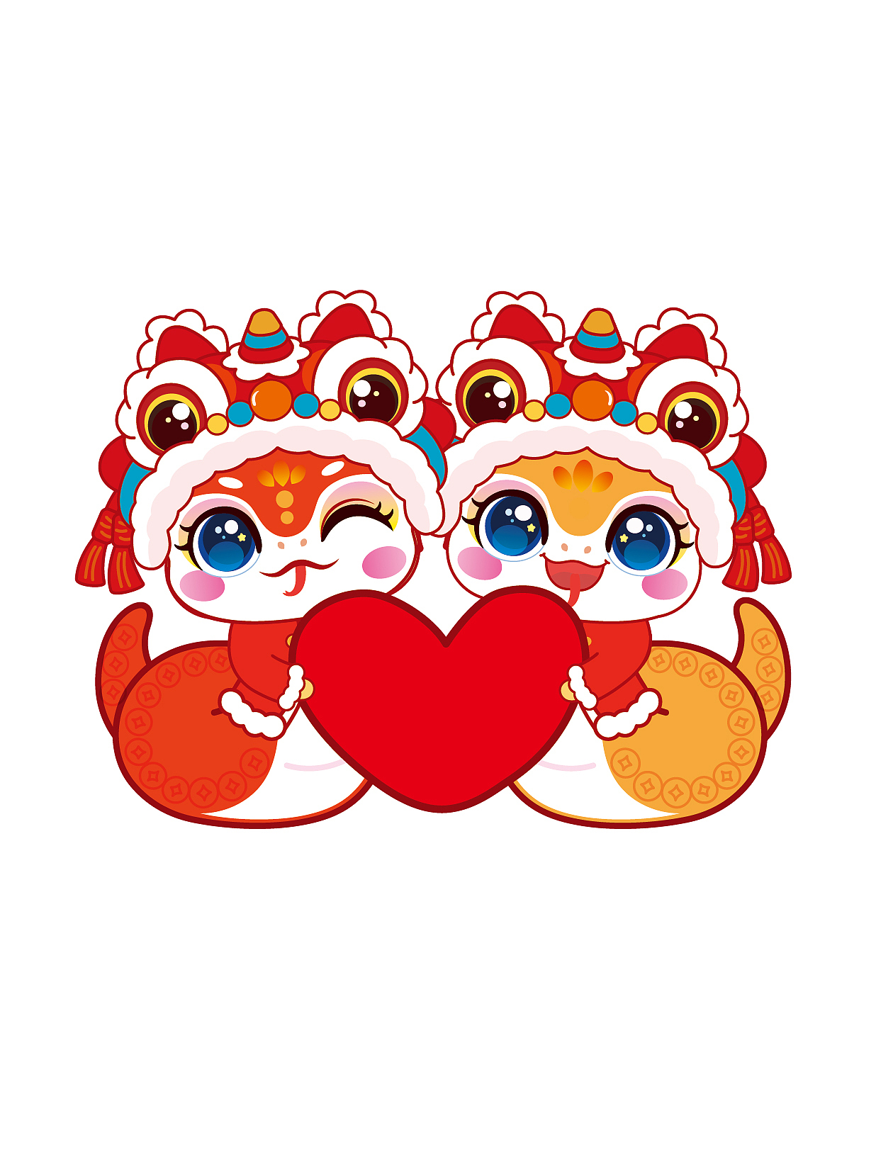 蛇年IP卡通形象插画设计生肖IP蛇年2025