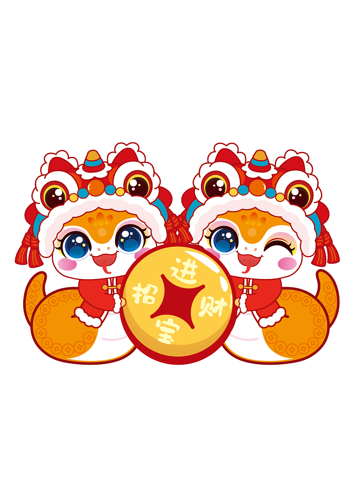 蛇年IP卡通形象插画设计生肖IP蛇年2025