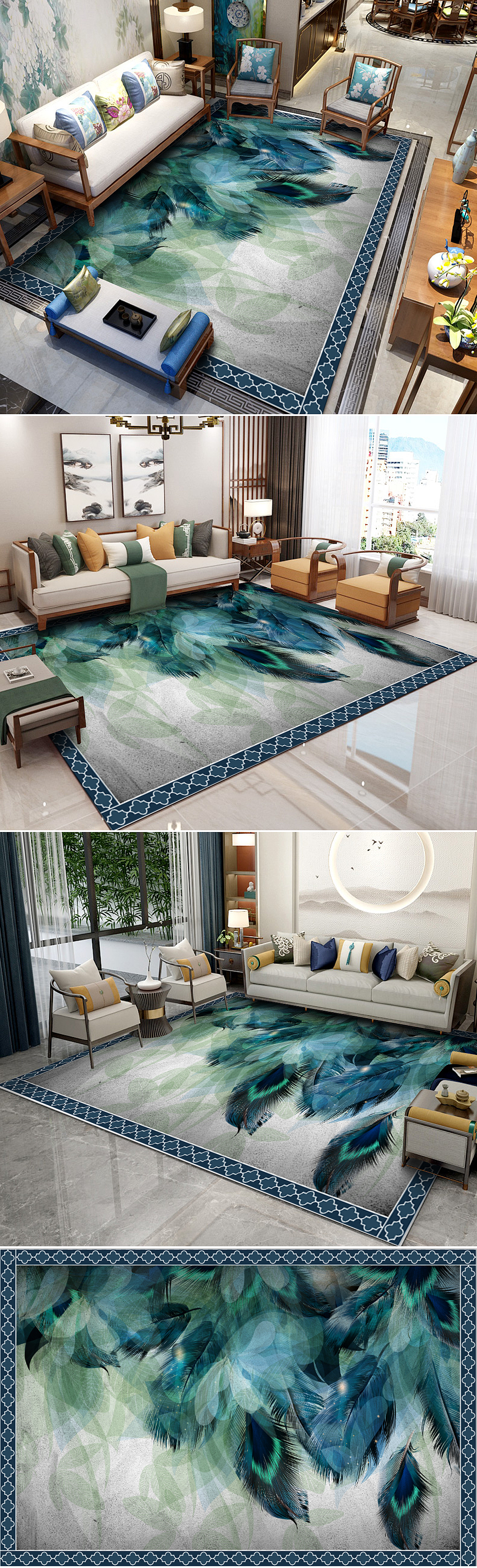 创简约轻奢北欧摩洛哥地垫欧式波斯花纹美式中式地毯（图ZMzgwODU5NDAw） - 家装设计 - 站酷设计师喜之郎1096原创素材 - 站酷ZCOOL