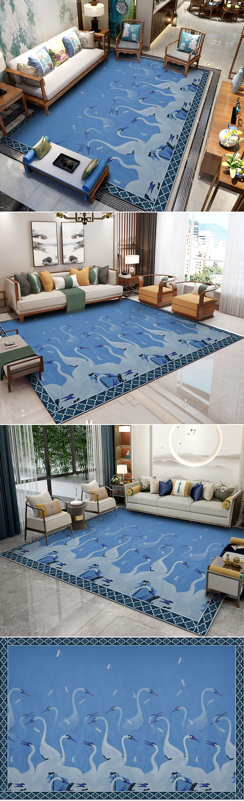 创简约轻奢北欧摩洛哥地垫欧式波斯花纹美式中式地毯