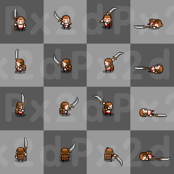 4方向動(dòng)作庫(kù) 1-82（圖ZMzgwODY4Mjg0） - 像素畫(huà) - 站酷設(shè)計(jì)師kxzf_kxdr163原創(chuàng)素材 - 站酷ZCOOL