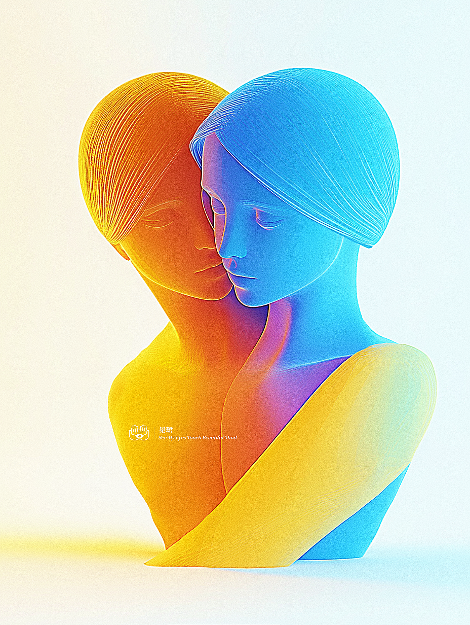 AI X LOVE ｜💙💛对爱的探索- 亲密（图ZMzgwODc0NDMy） - 绘画 - 站酷设计师见珺原创素材 - 站酷ZCOOL