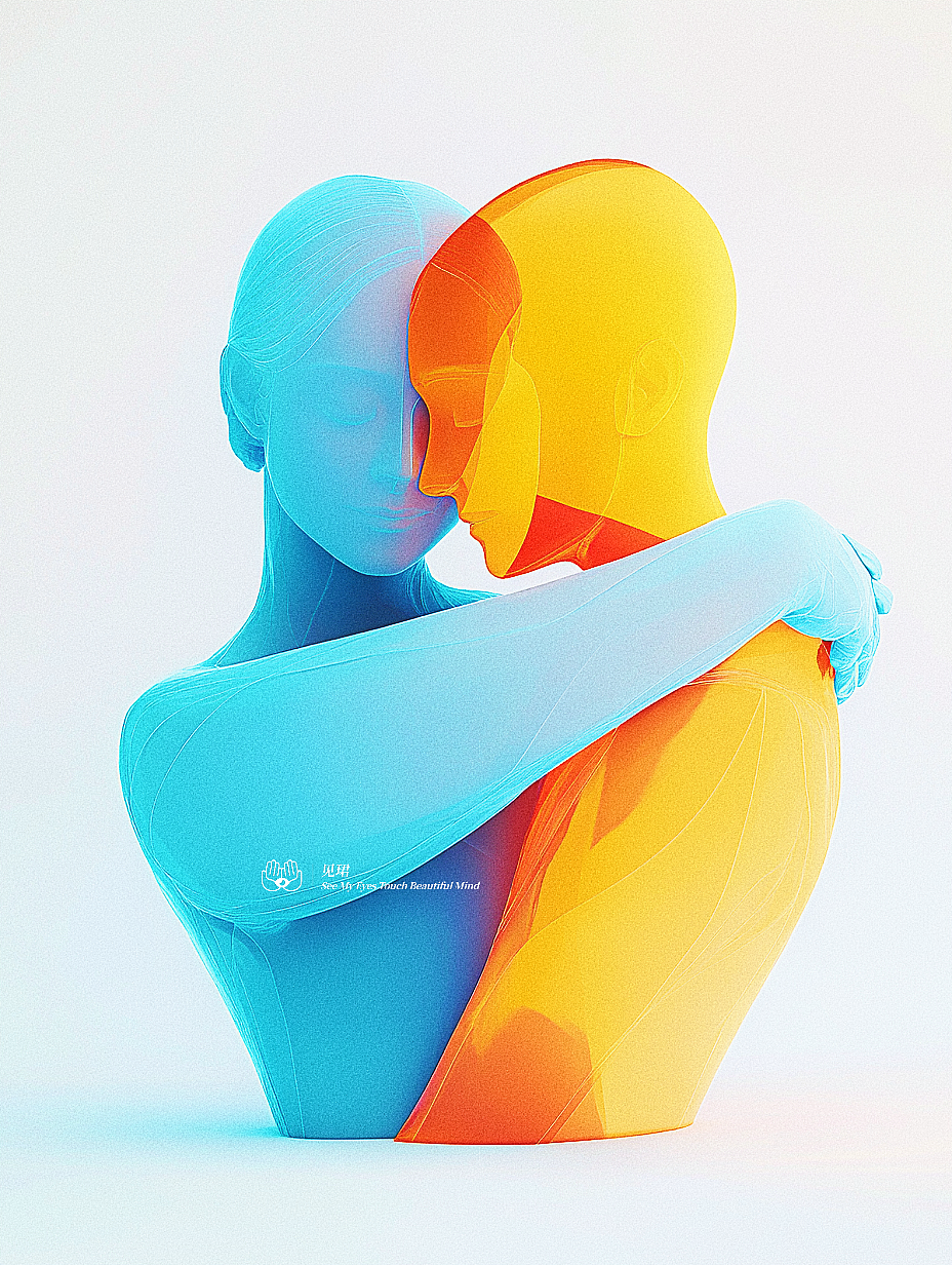 AI X LOVE ｜💙💛对爱的探索- 亲密（图ZMzgwODc0MzI4） - 绘画 - 站酷设计师见珺原创素材 - 站酷ZCOOL