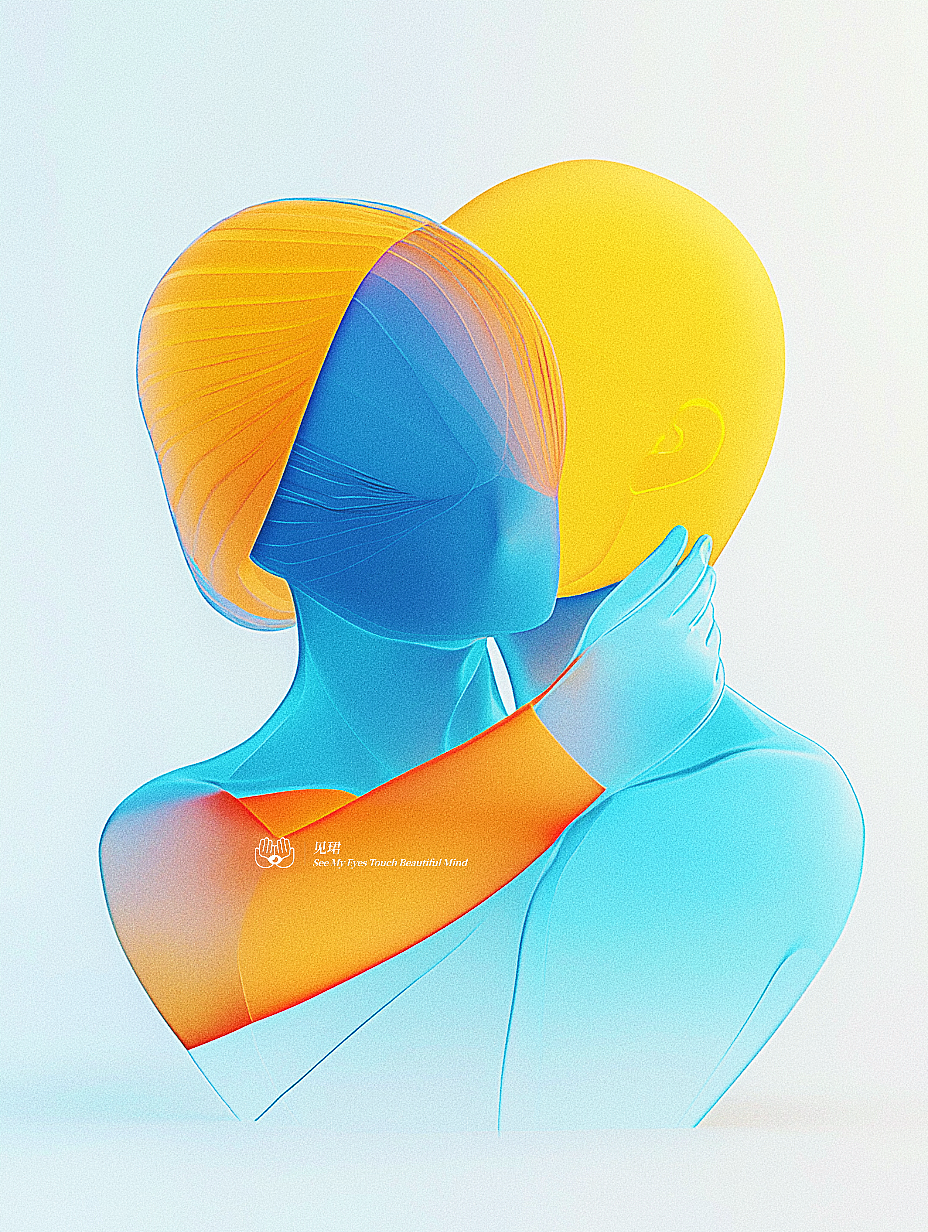 AI X LOVE ｜💙💛对爱的探索- 亲密（图ZMzgwODc0MzYw） - 绘画 - 站酷设计师见珺原创素材 - 站酷ZCOOL