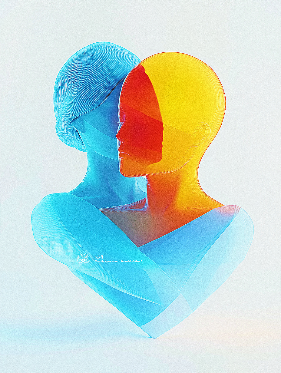 AI X LOVE ｜💙💛对爱的探索- 亲密（图ZMzgwODc0MzQ4） - 绘画 - 站酷设计师见珺原创素材 - 站酷ZCOOL