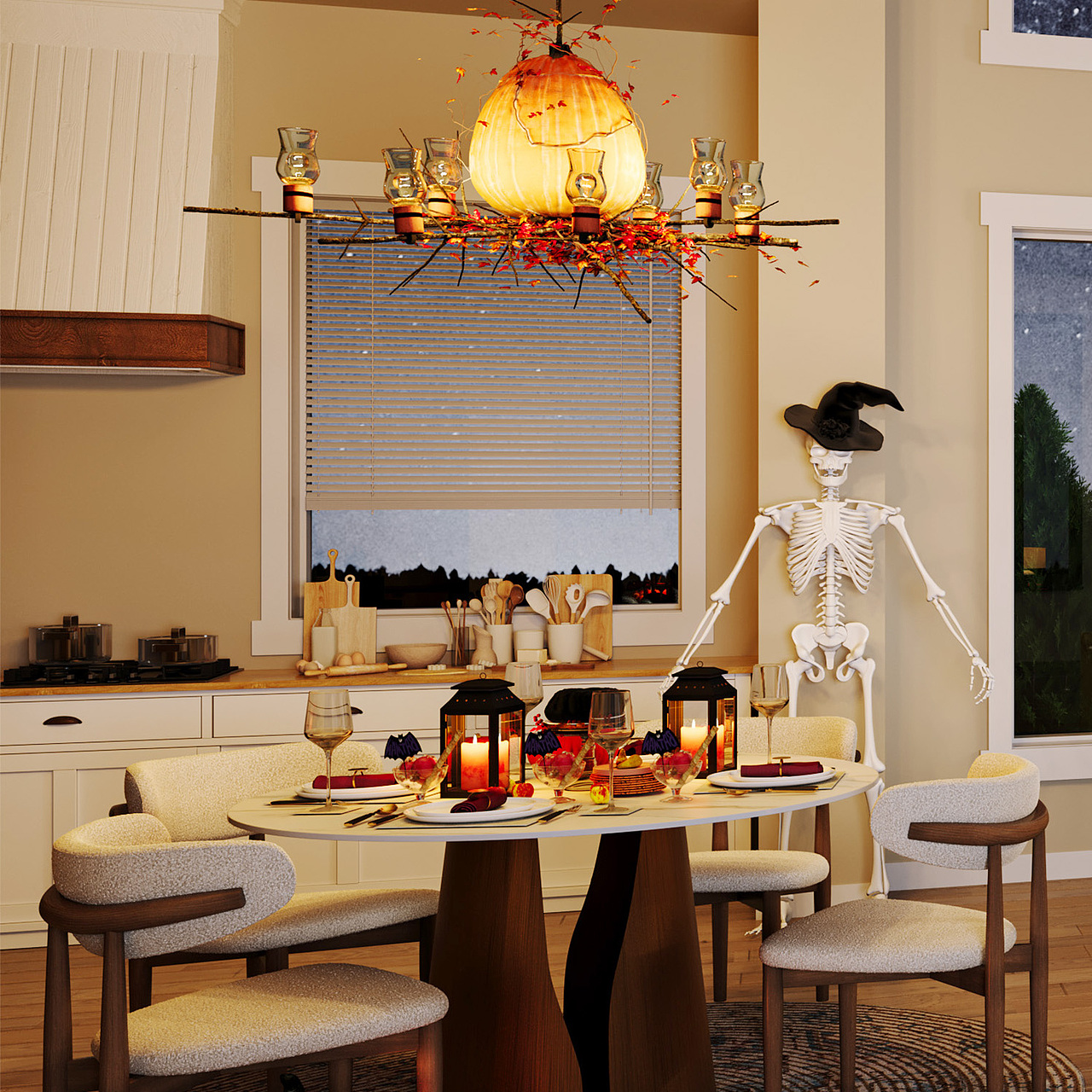 餐厅部分展示-厨房-餐桌-氛围细节展示