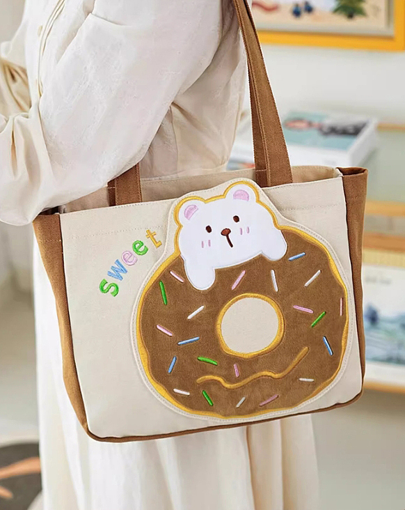 甜甜圈熊帆布包设计