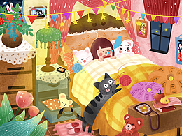 睡觉的小女孩,晚安好梦💤