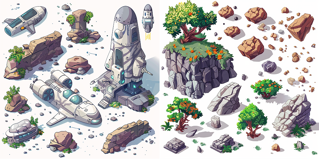 游戏资产-废墟建筑设计（图ZMzgwOTIxMzM2） - 图标 - 站酷设计师star7777原创素材 - 站酷ZCOOL