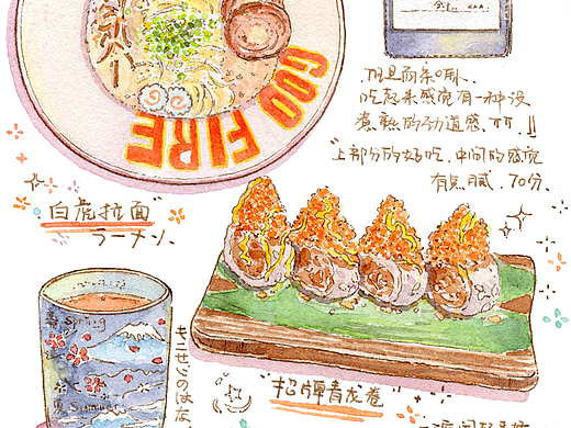 钢笔淡彩手绘