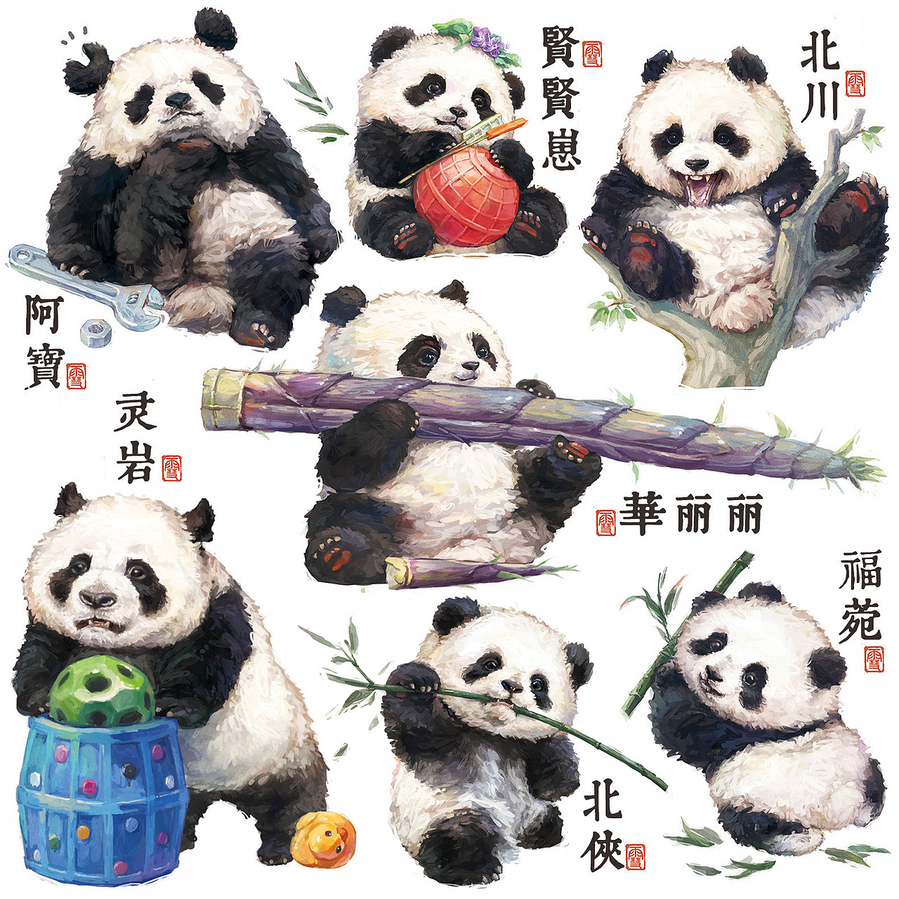 「国宝图鉴」No.1-No.19(图ZMzgwOTM1NDU2) - 商业插画 - 站酷设计师雪娃娃童画原创素材 - 站酷ZCOOL