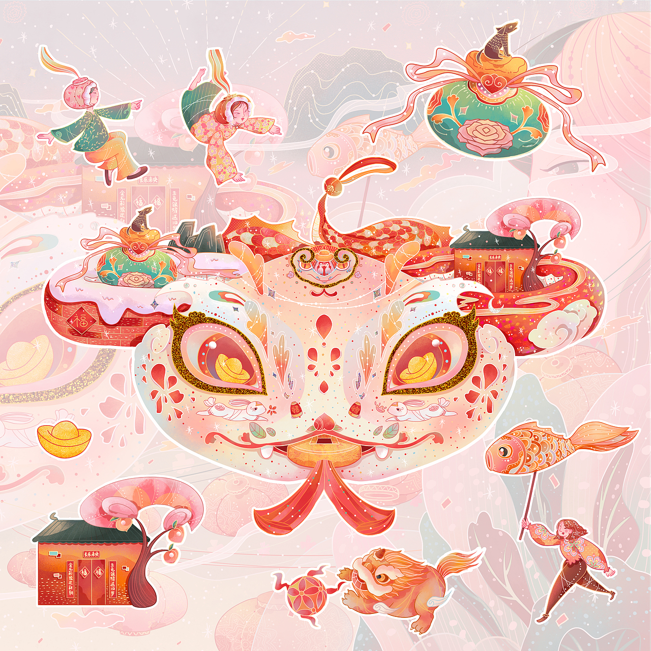 蛇年插畫｜2025｜國風線性｜賀新春（圖ZMzgwOTM2MDEy） - 商業(yè)插畫 - 站酷設(shè)計師卡羽桃原創(chuàng)素材 - 站酷ZCOOL