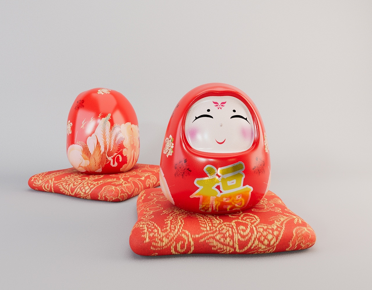 2025年新年娃娃  三维 国潮 不倒翁~