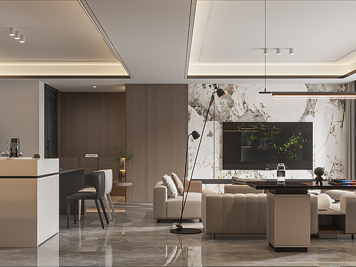 意式轻奢客餐厅—择木创建新晨效果图