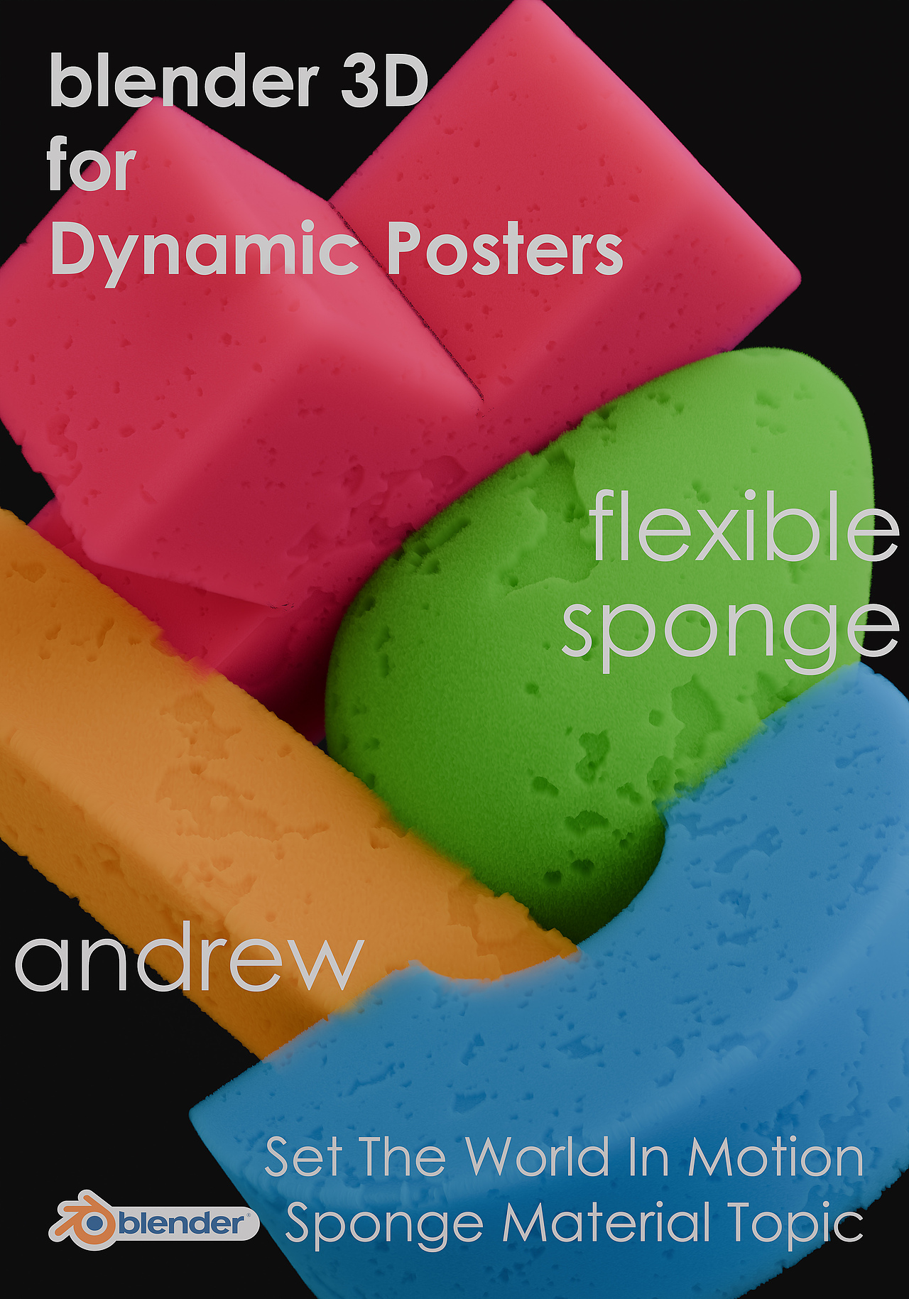 肉肉的海绵动态海报-blender制作
