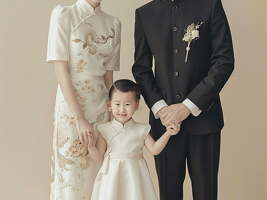 中式一家三口