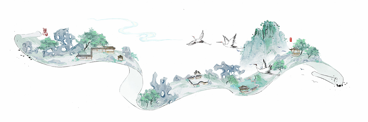 一组文创《桃源深处有人家》（图ZMzgxMDAxMDcy） - 商业插画 - 站酷设计师槿千原创素材 - 站酷ZCOOL