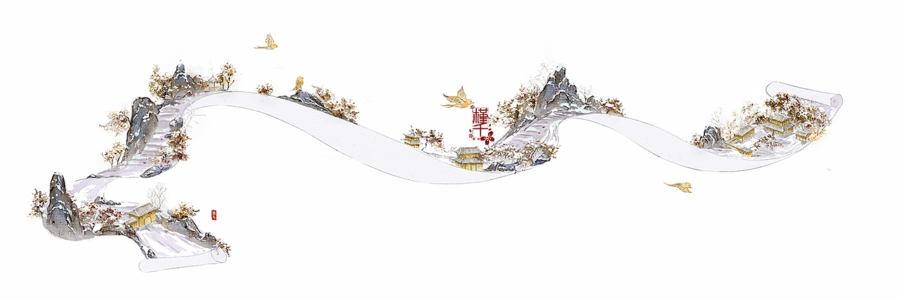 一组文创《桃源深处有人家》（图ZMzgxMDAxMDc2） - 商业插画 - 站酷设计师槿千原创素材 - 站酷ZCOOL