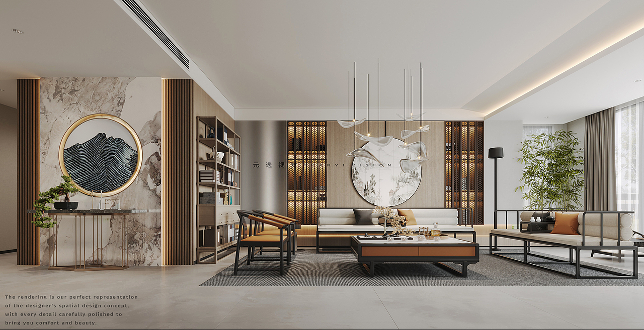个人效果图接D丨家装新中式渲染