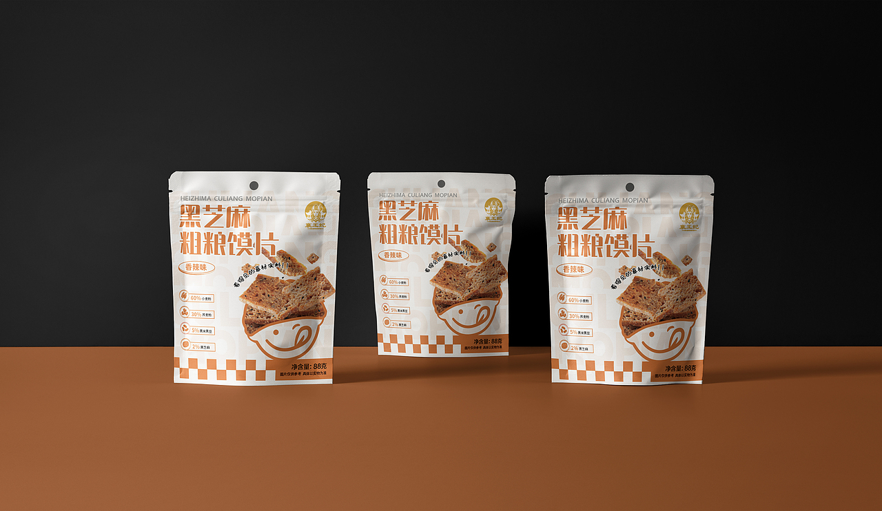 黑芝麻粗粮馍片包装设计（图ZMzgxMDEwMTg0） - 包装 - 站酷设计师灵犀品牌设计原创素材 - 站酷ZCOOL