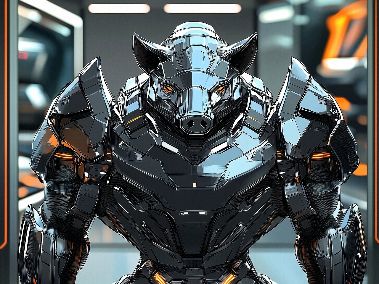 野猪主题的机甲幻想二（图ZMzgxMDE5NjU2） - AI作品 - 站酷设计师煜辰PandaMaster原创素材 - 站酷ZCOOL