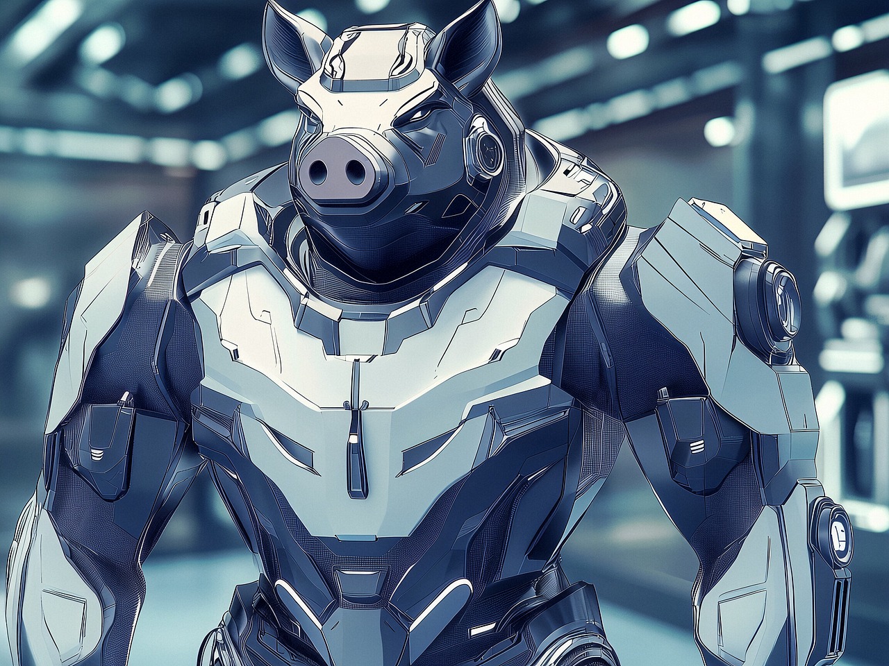 野猪主题的机甲幻想二（图ZMzgxMDE5NjYw） - AI作品 - 站酷设计师煜辰PandaMaster原创素材 - 站酷ZCOOL