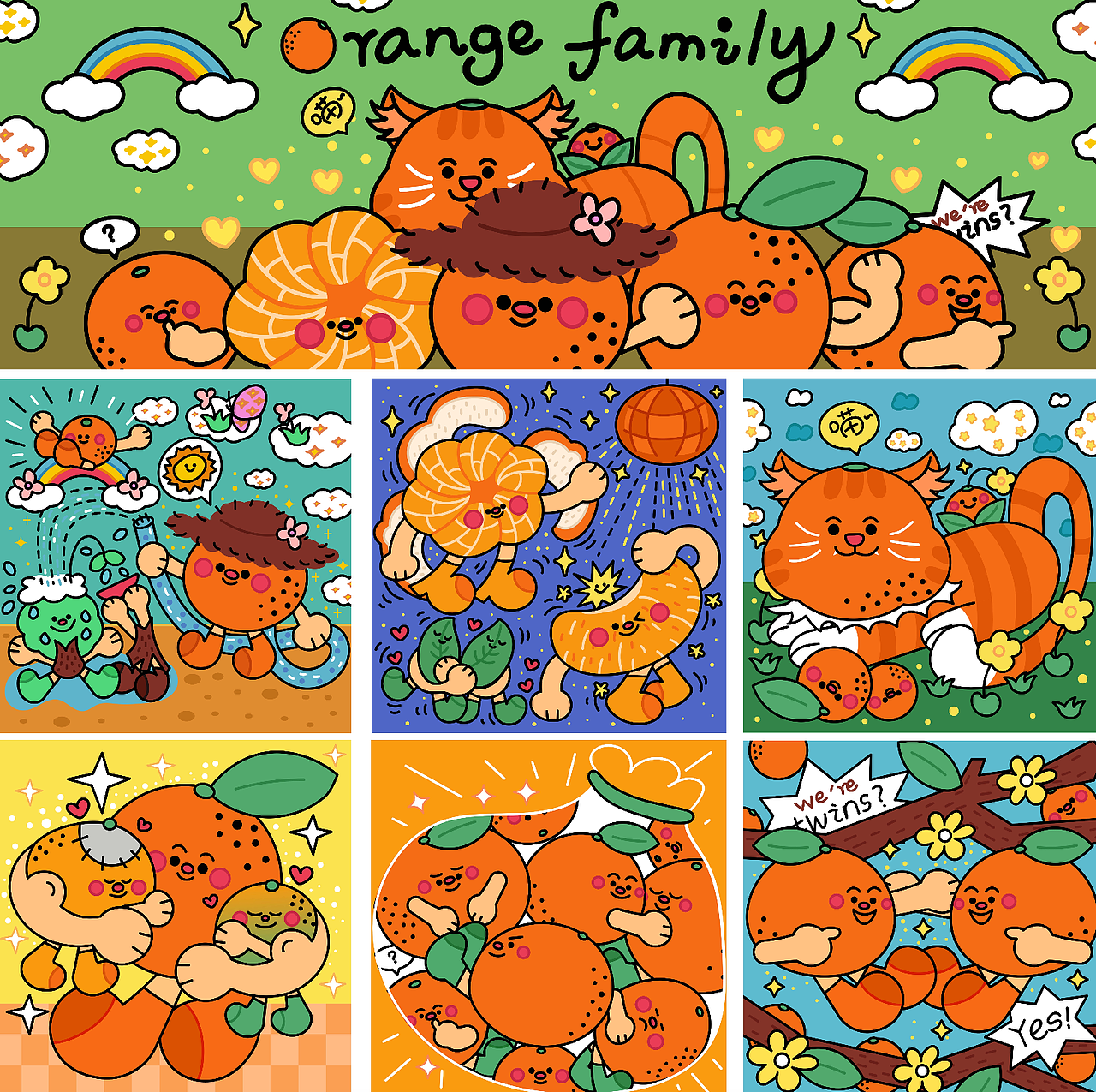 橘子家族来袭！哪个萌到你的心巴上（图ZMzgxMDQyNzQw） - 商业插画 - 站酷设计师黑火又原创素材 - 站酷ZCOOL