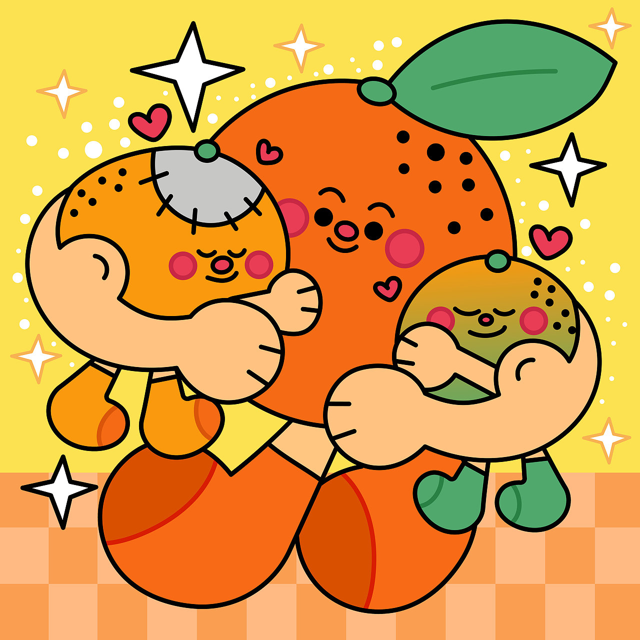 橘子家族来袭！哪个萌到你的心巴上（图ZMzgxMDQyOTA0） - 商业插画 - 站酷设计师黑火又原创素材 - 站酷ZCOOL