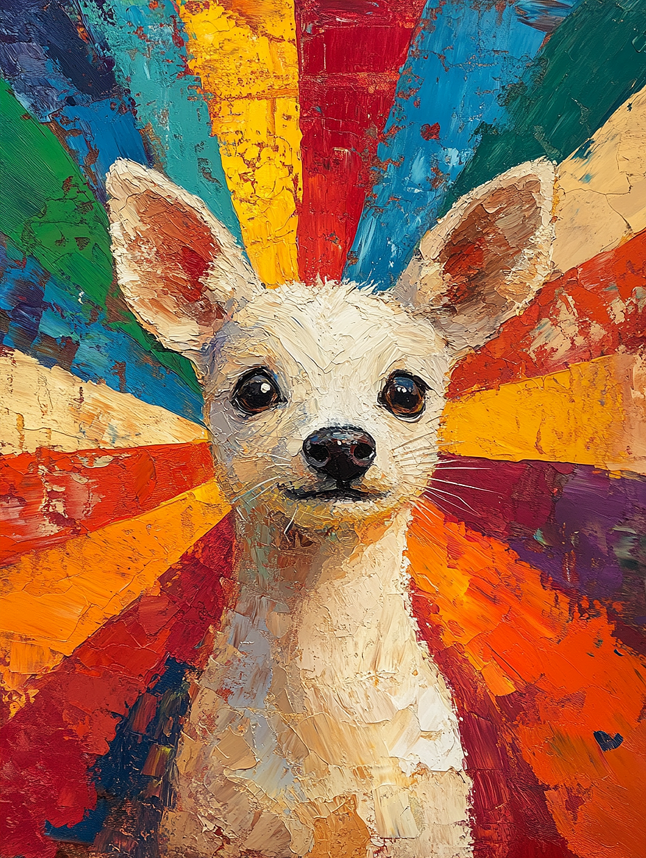 AI油画放射线小动物