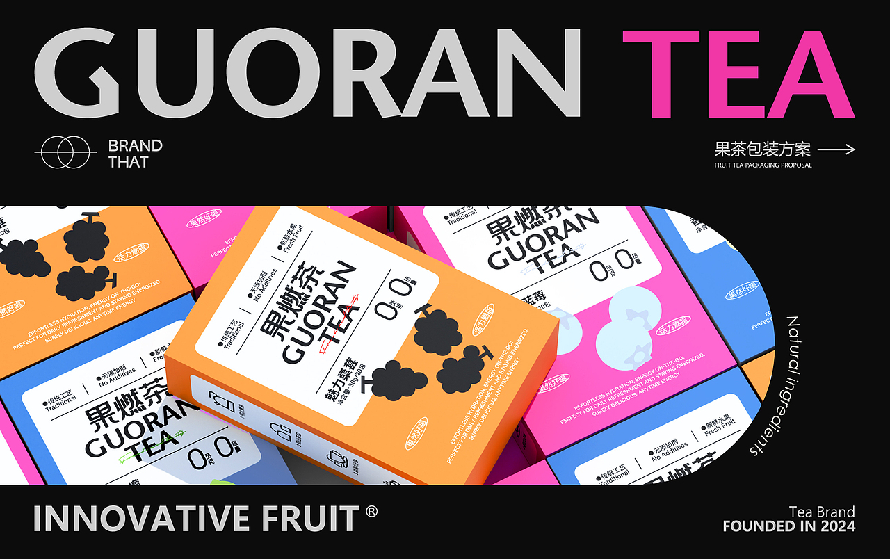 GUORAN果燃茶 | 茶饮品牌包装设计