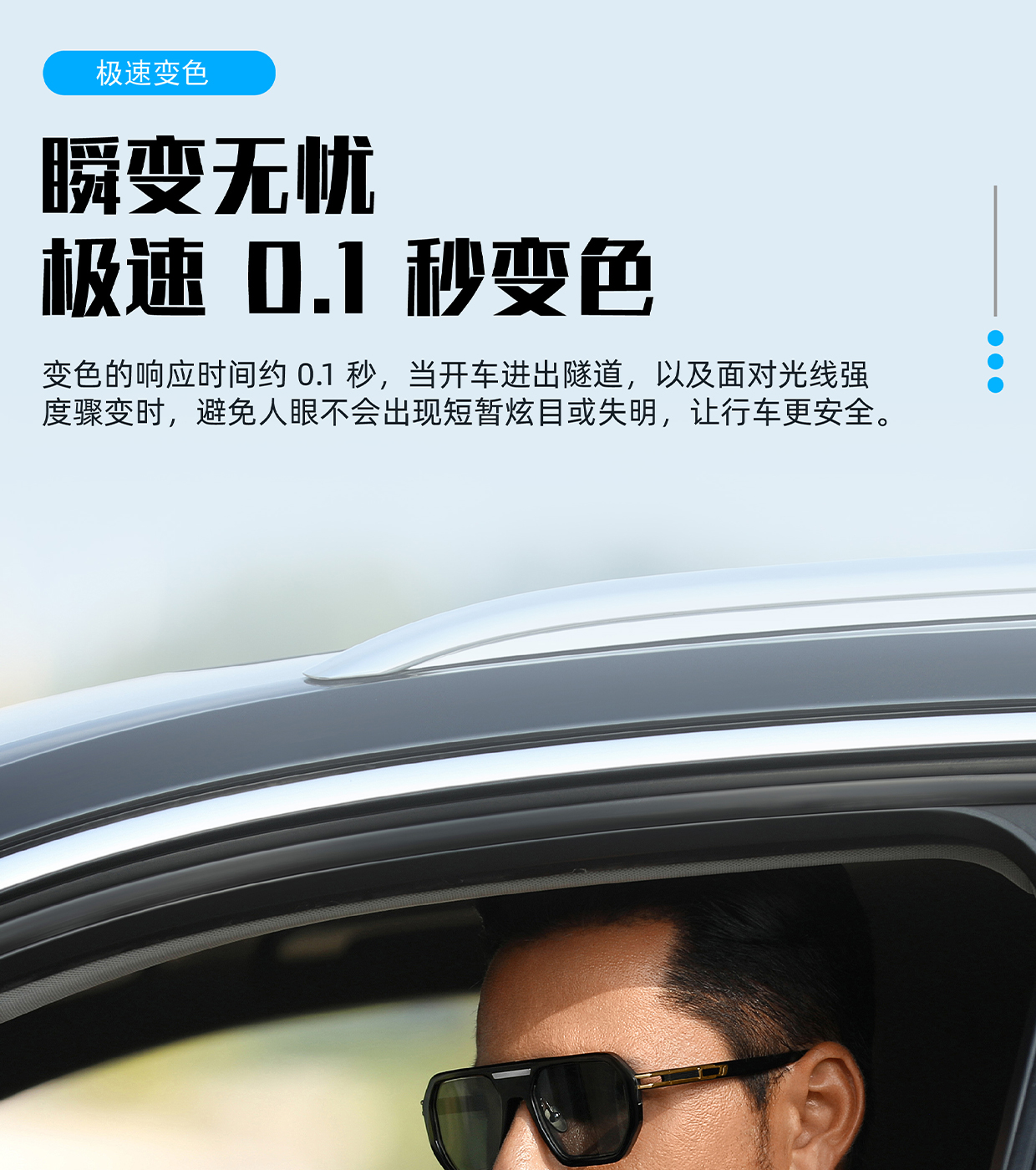 智能车载变色眼镜!复古枪色车载必备【徕普森智能眼镜】