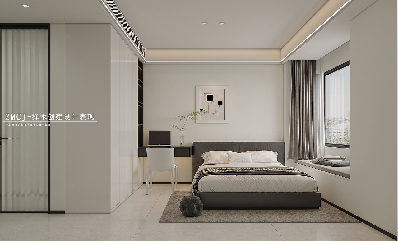 现代客餐厅卧室—择木创建新晨效果图