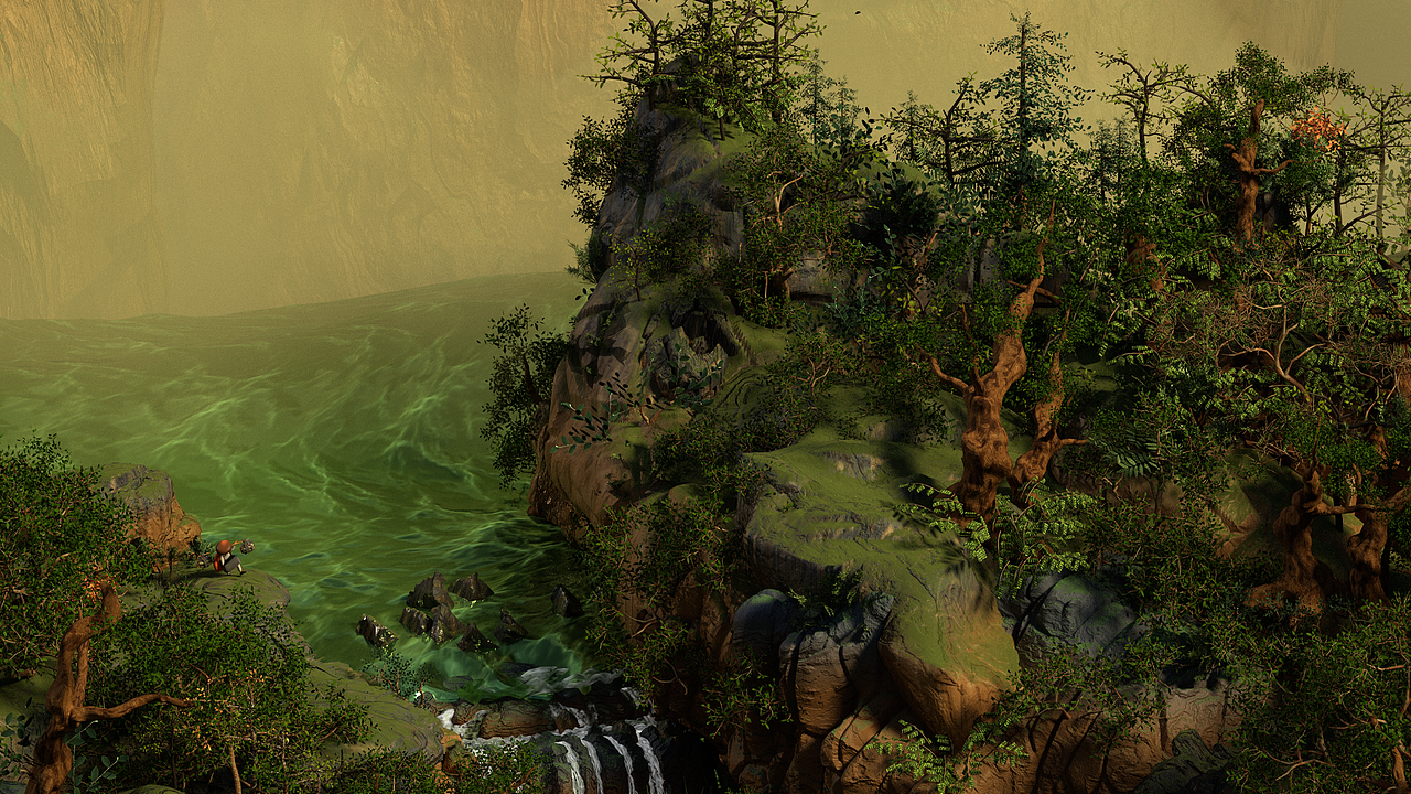 3D溪山行旅图三维场景模型