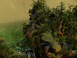 3D溪山行旅图三维场景模型