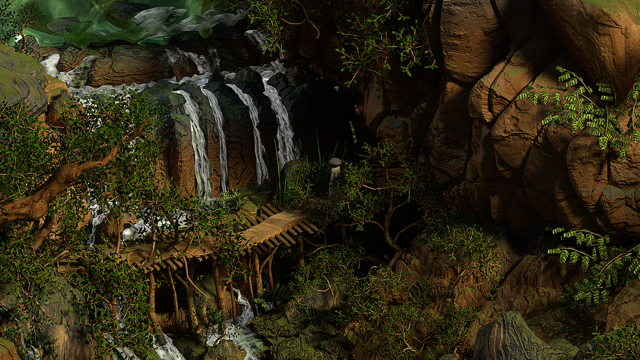 3D溪山行旅图三维场景模型