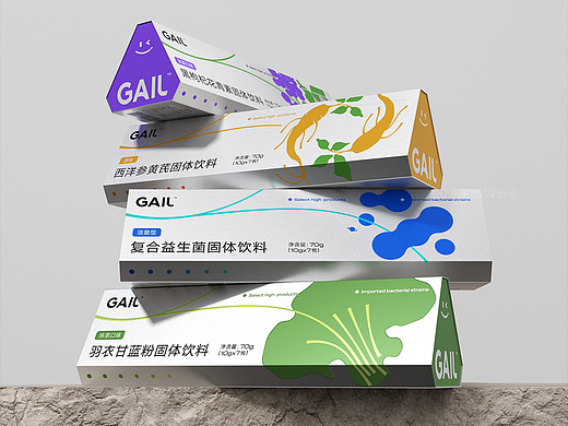 大健康品牌 | GAIL™固体饮料包装设计建模渲染