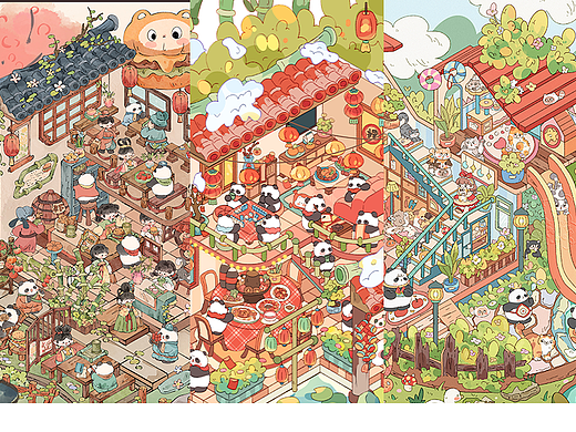 2.5d小场景插画/造景贴纸