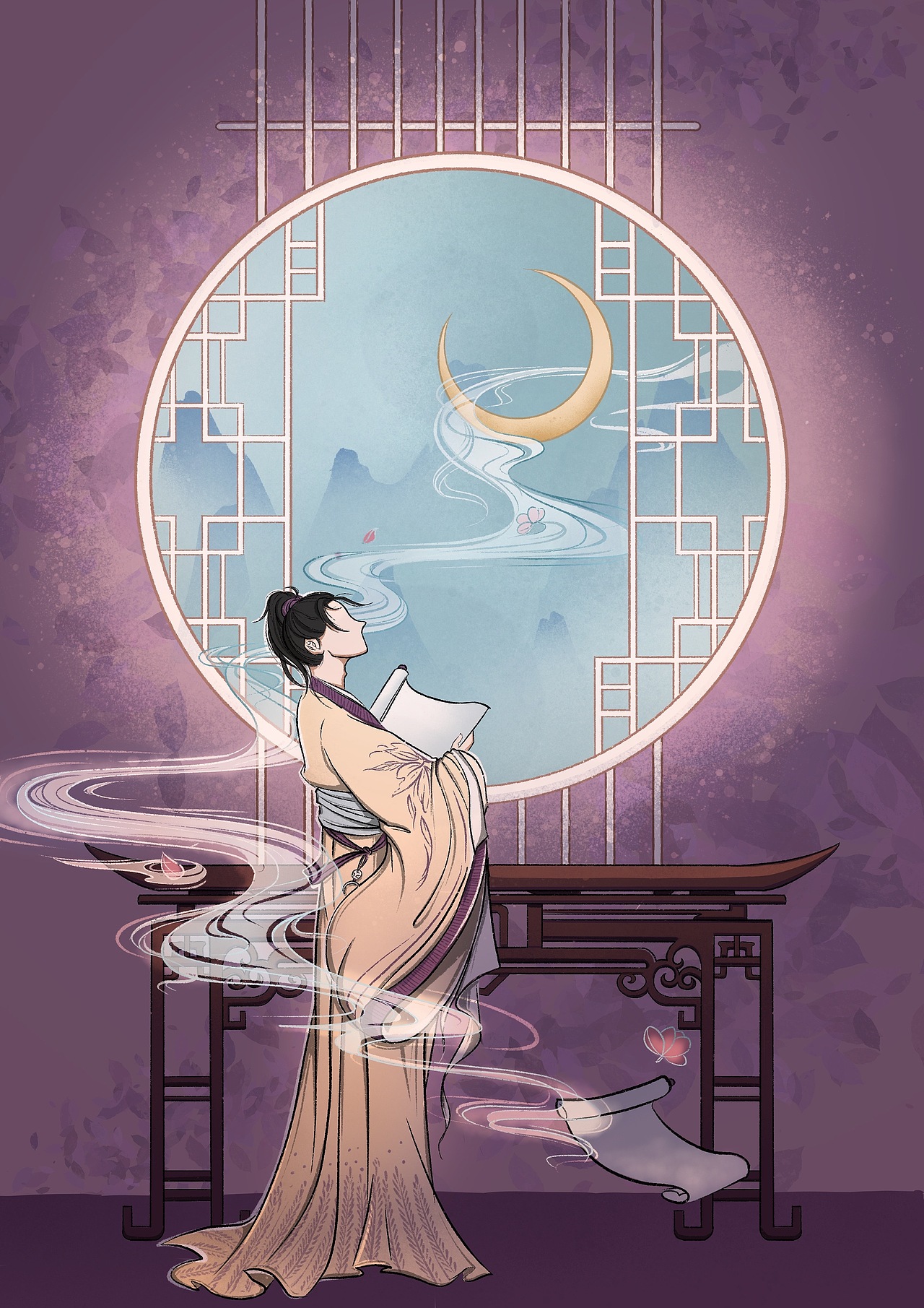 《游园惊梦》牡丹亭系列古风商业插画