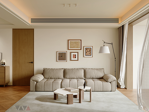 奶油风客餐厅效果图