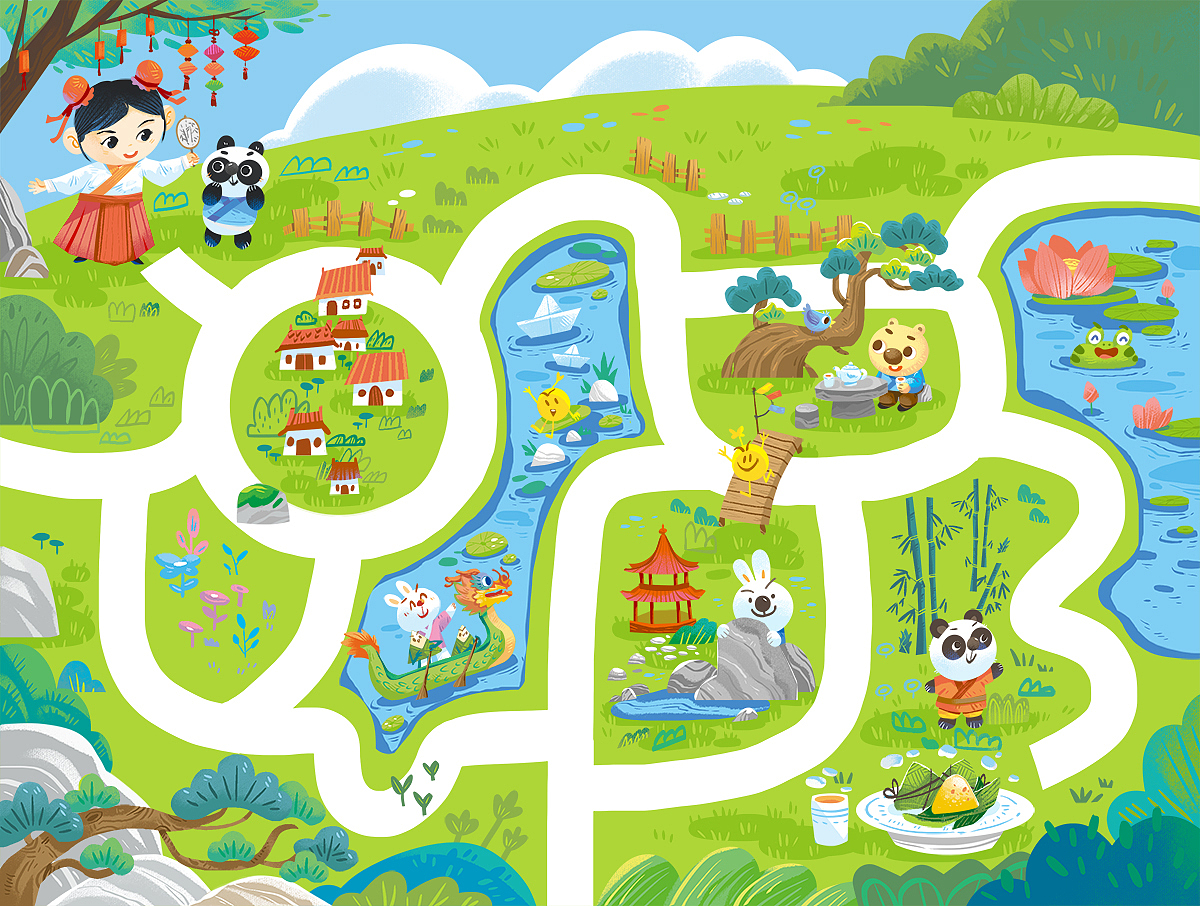 有故事的迷宫集合（图ZMzgxMTY4MzA0） - 儿童插画 - 站酷设计师我是春光原创素材 - 站酷ZCOOL