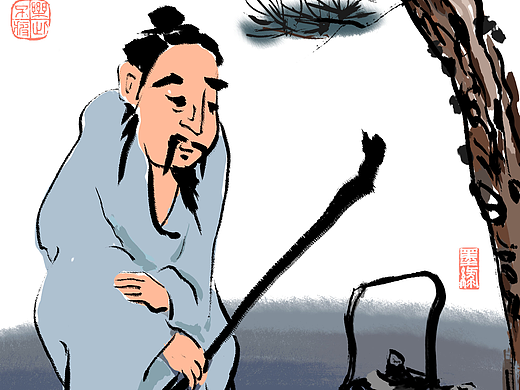 板绘国画人物习作