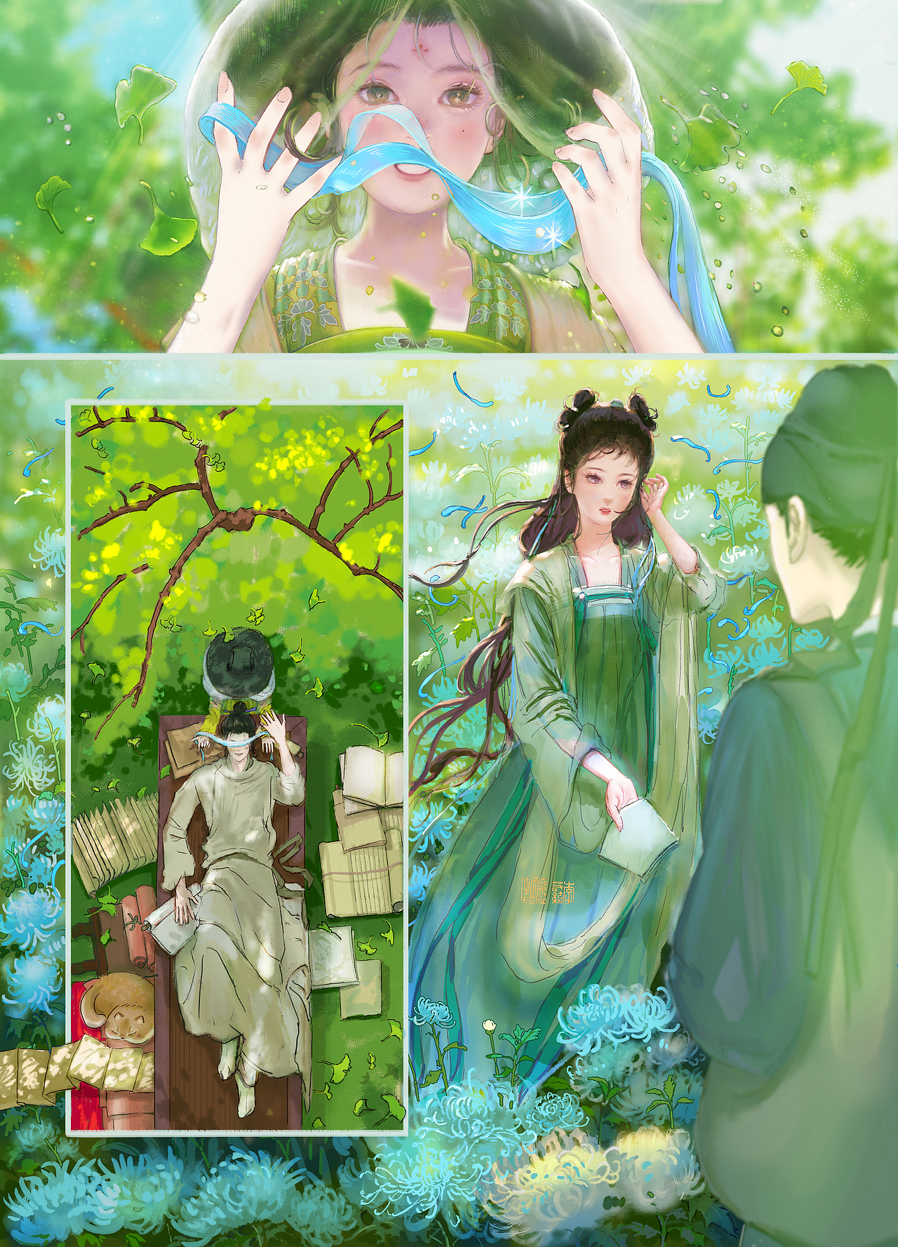 《辰色 • 中国十二色》之 ❁ 亥时 • 月白（图ZMzgxMjMxODQ4） - 绘本 - 站酷设计师李若绮酿造原创素材 - 站酷ZCOOL