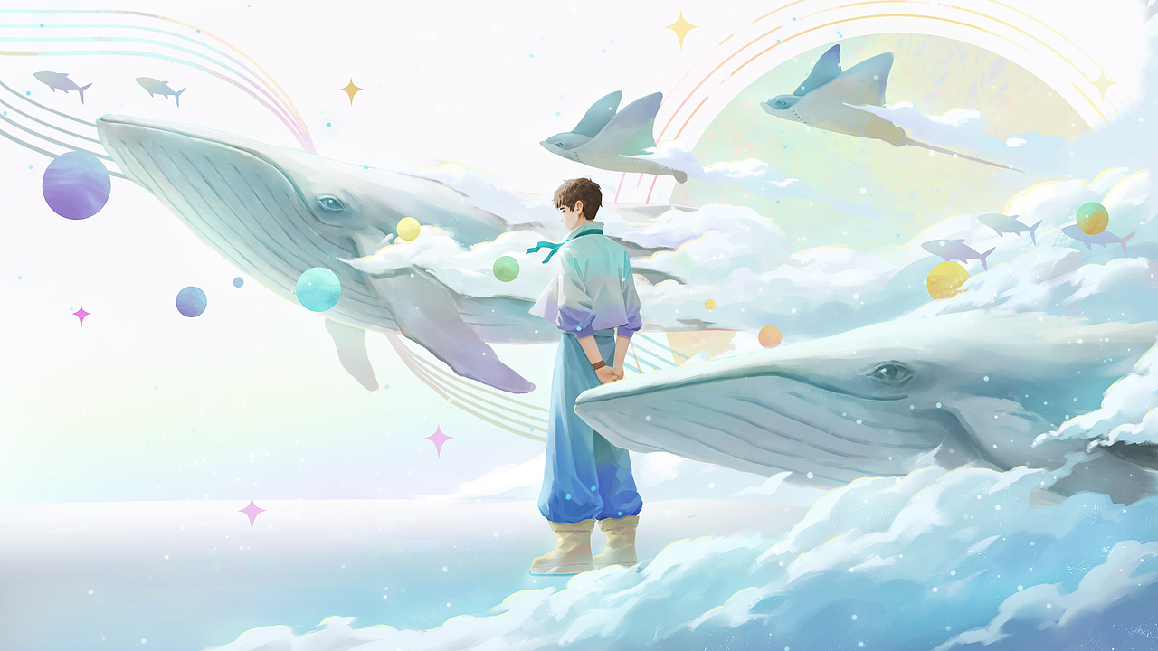 白色鲸梦（图ZMzgxMjMwODky） - 商业插画 - 站酷设计师夕海Pares原创素材 - 站酷ZCOOL