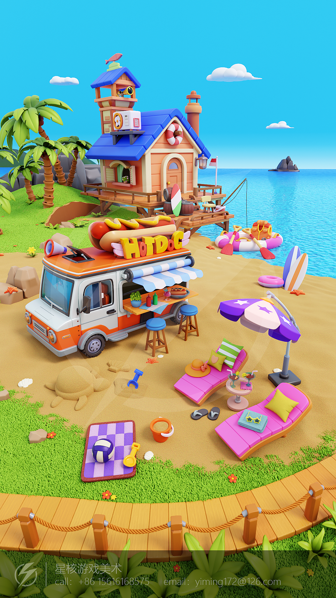 打工人今日工作成果 海边沙滩!