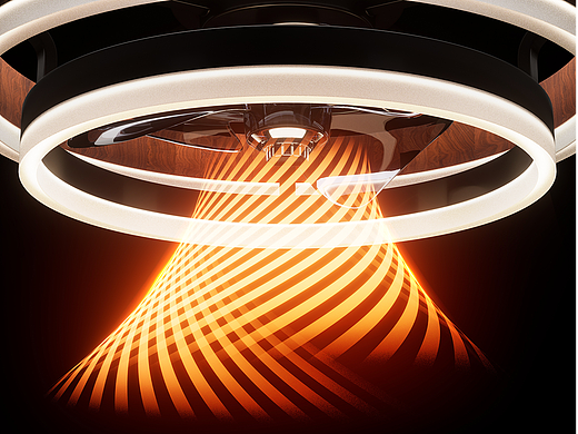 C4D建模+OC渲染 风扇吊灯