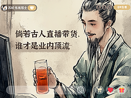 AIGC插画风格白酒公众号推文设计|倘若古人直播带货