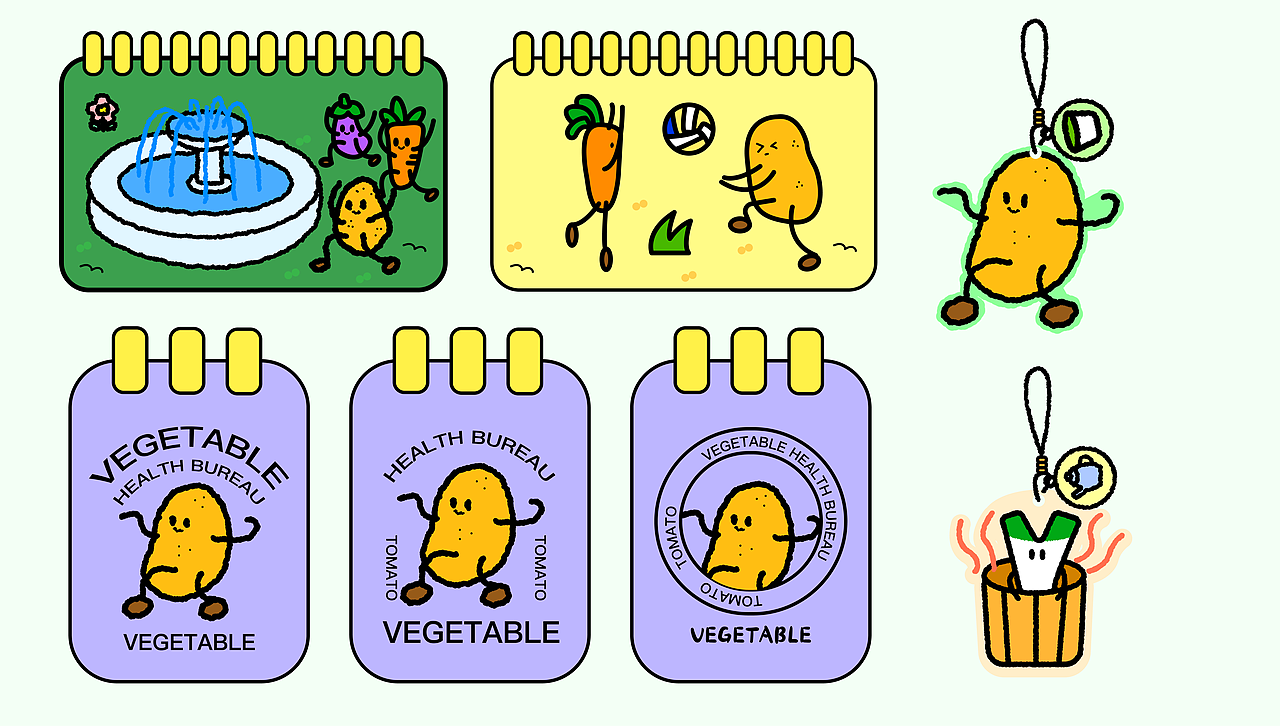 21天作品展示|蔬菜养生局+表情包+海报