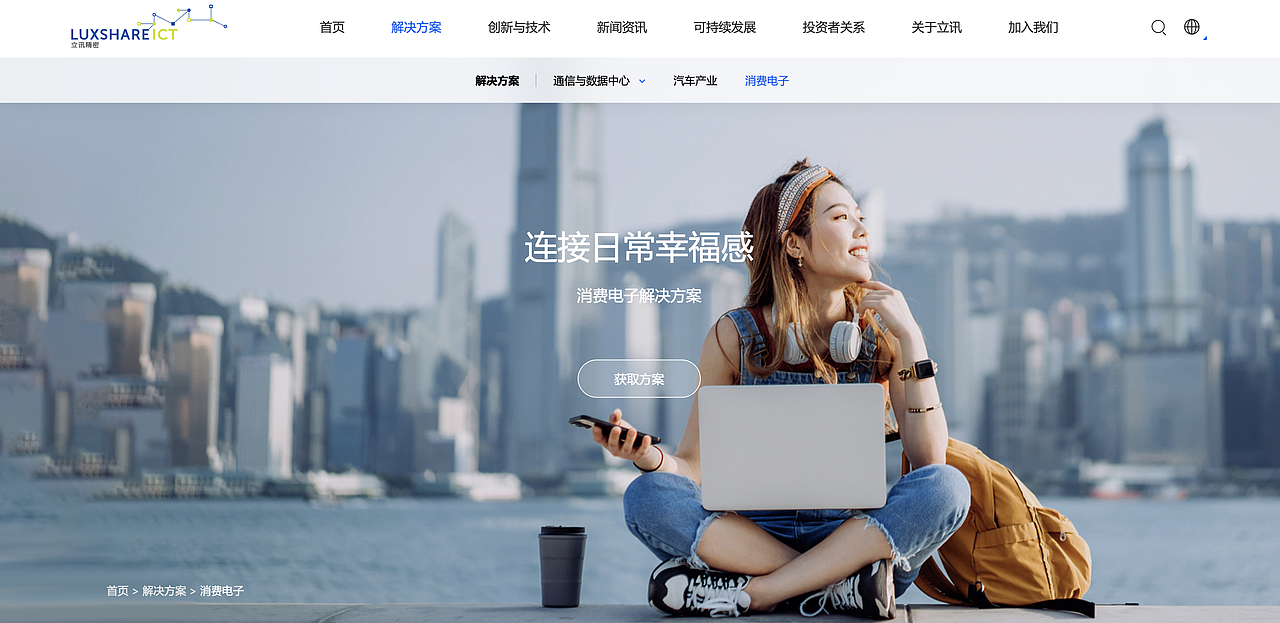 【上海雍熙YONGSY】制造业网站定制:立讯精密官网建设