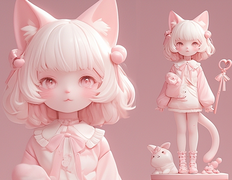 “喵”妞（圖ZMzgxMjkzODQ0） - AI作品 - 站酷設計師Blue嚕嚕嚕原創(chuàng)素材 - 站酷ZCOOL