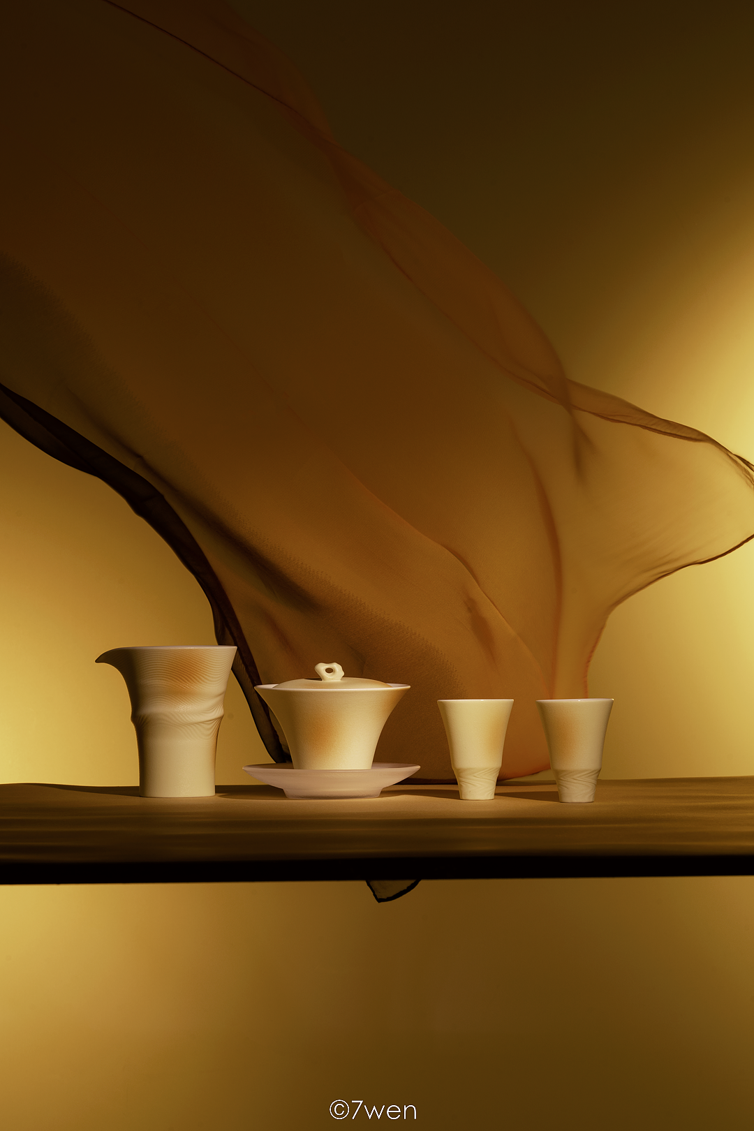 拍摄案例|唐颂沙漠黄系列茶具花器